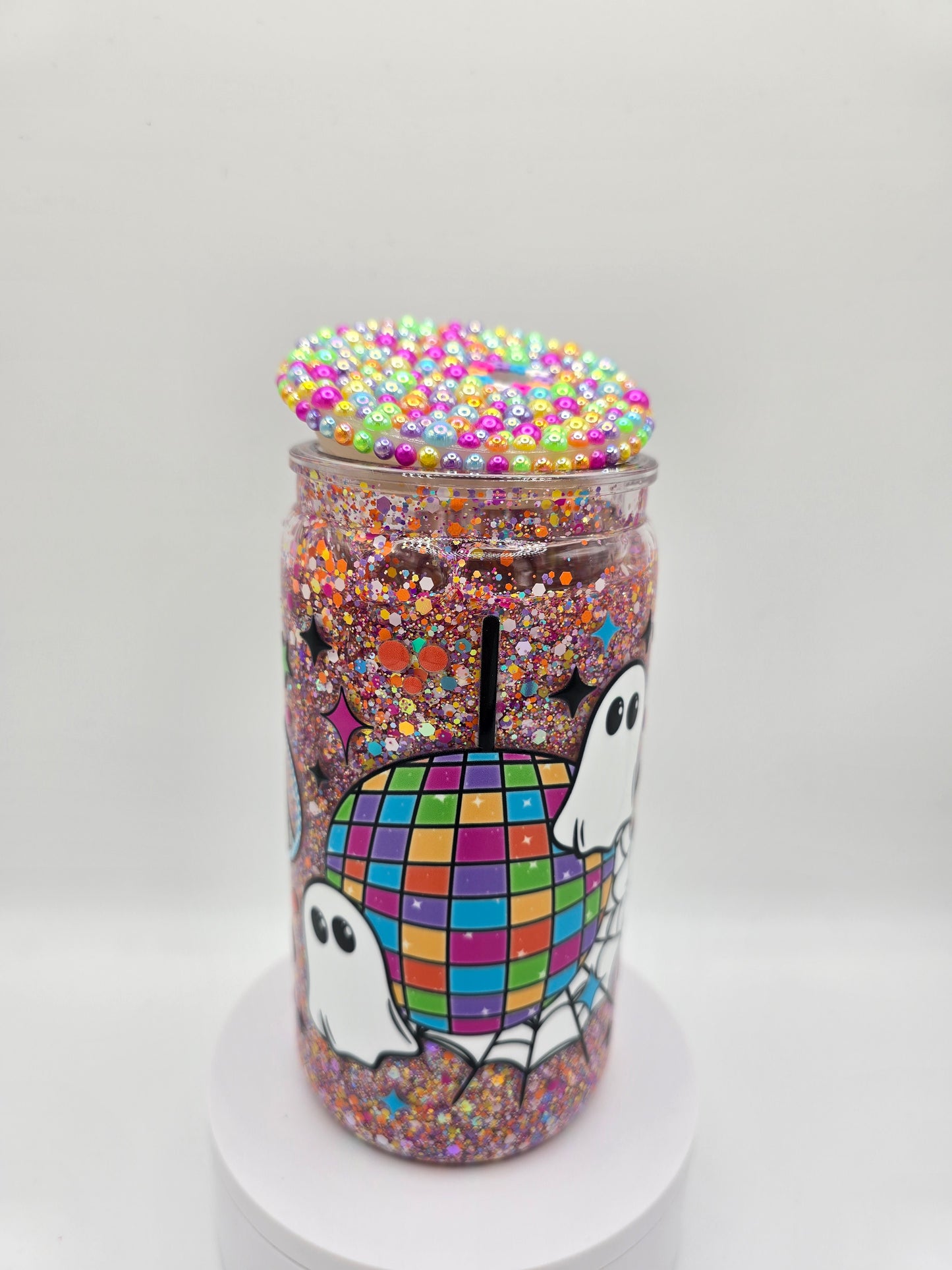 16oz Plastic Snow globe with Lid